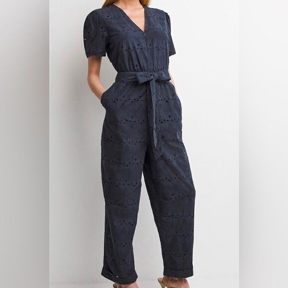 Whistles Zoe Eyelet Jumpsuit Size US 4